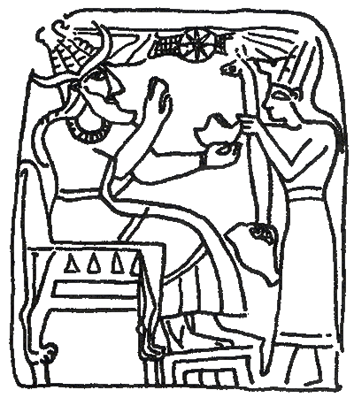 el dios El recibiendo una ofrenda